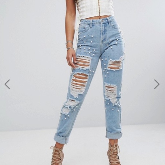 pearl distressed jeans
